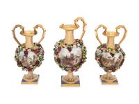 A Bloor Derby Three-Piece Porcelain Garniture Set
