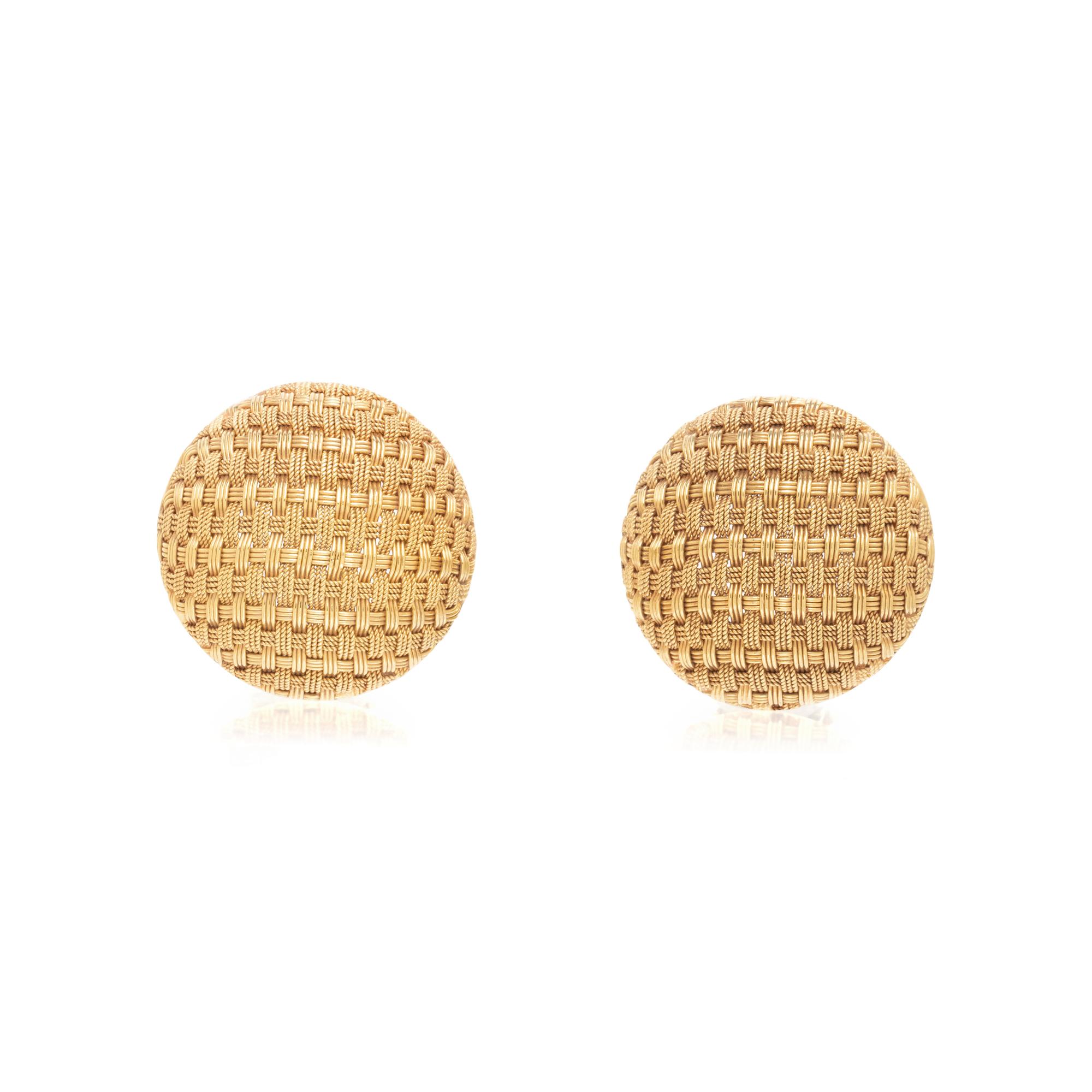 CRAIG DRAKE, YELLOW GOLD EARCLIPS