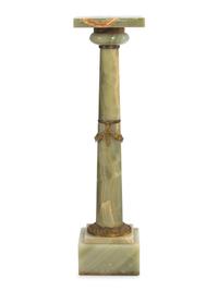 A Continental Gilt Bronze Mounted Onyx Pedestal
