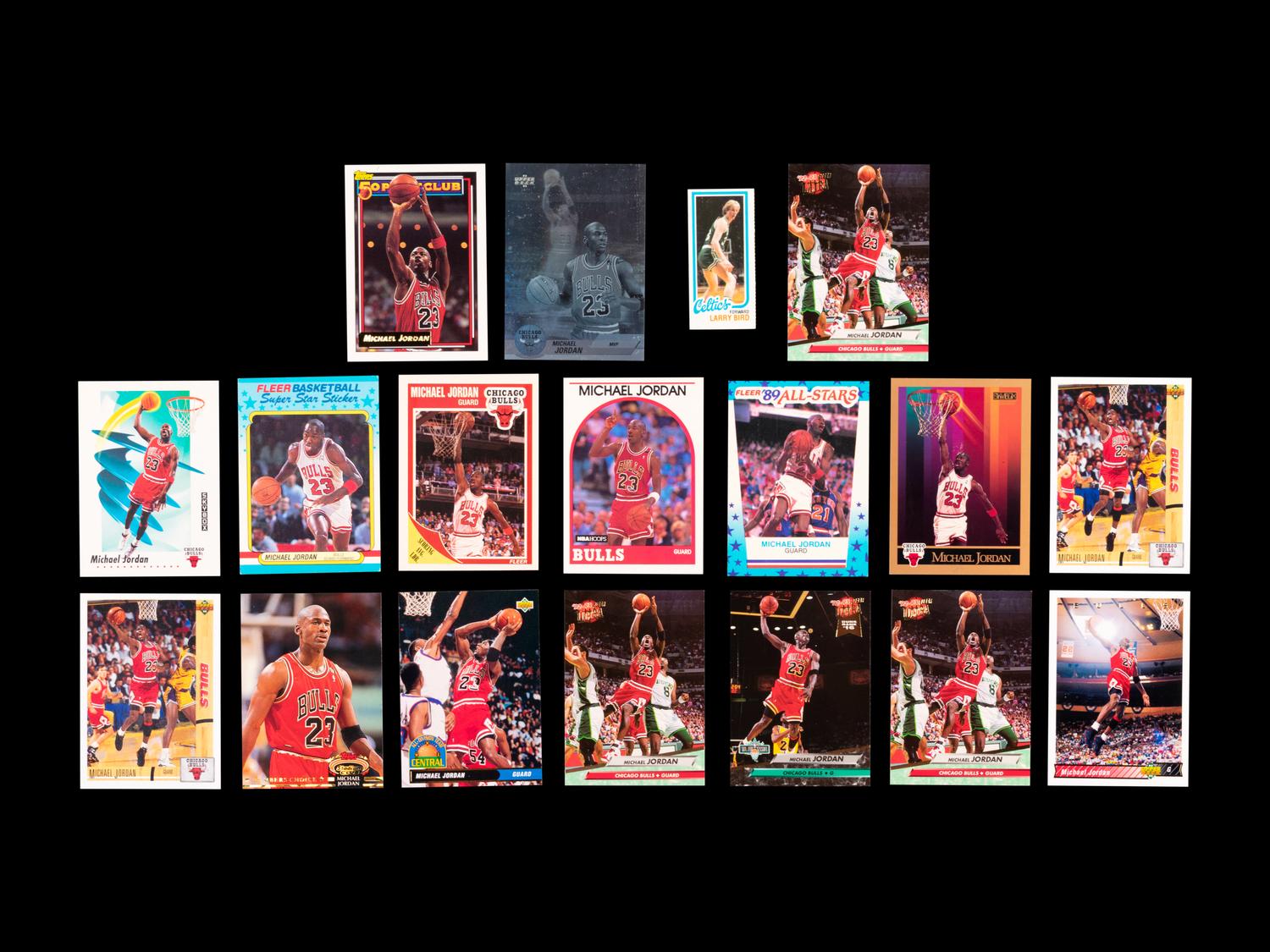 A Group of 95 1980s and 1990s Basketball Cards and Stickers Including Multiple Stars, Rookies and Michael Jordan Issues,