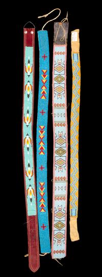 Four Plains/ Plateau Area Beaded Belts Length of longest 37 3/4 inches.