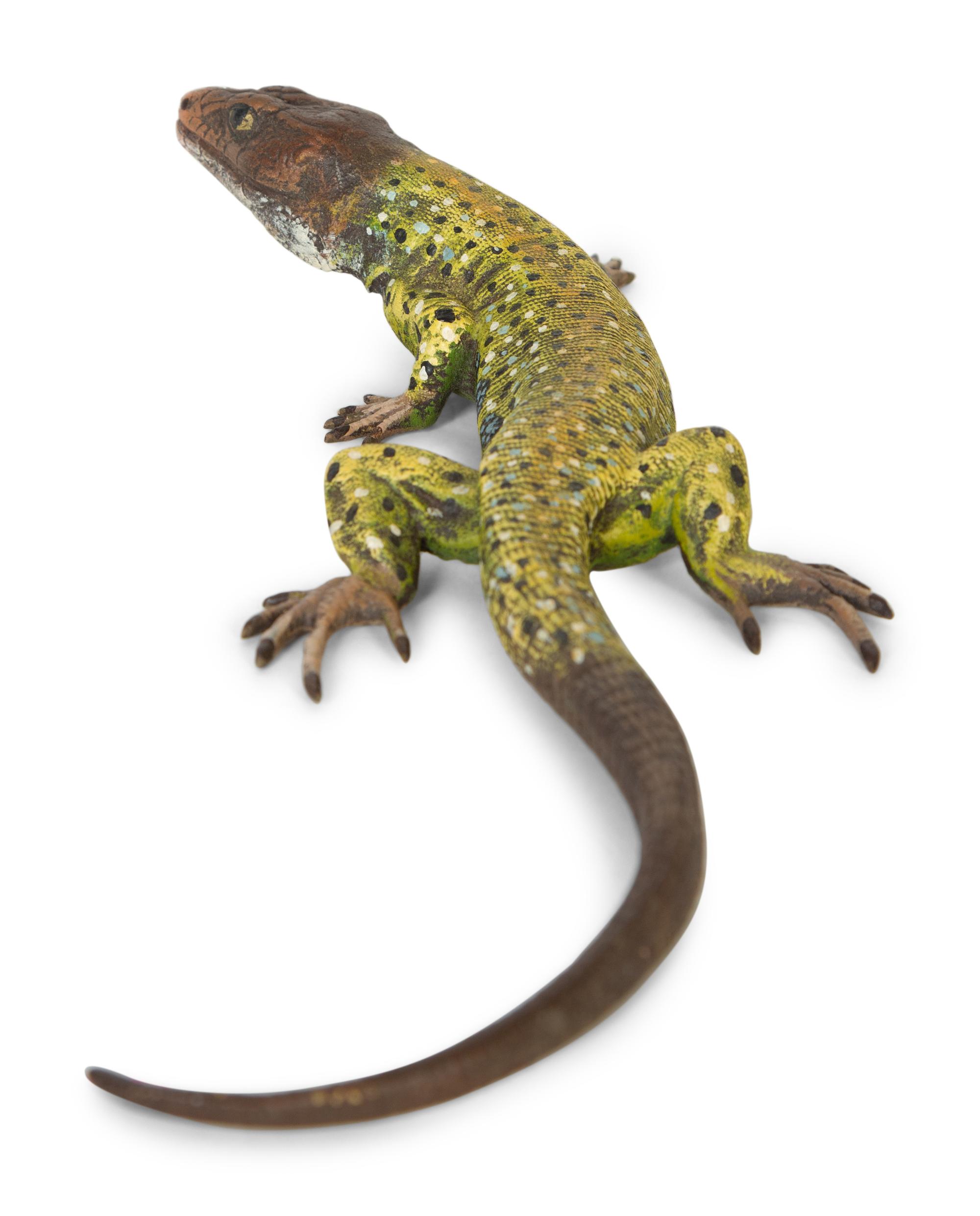 A Bergmann Austrian Cold-Painted Bronze Figure of a Lizard — 19th/20th Century