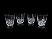 A Set of Sixteen Lalique Flouride Tumblers