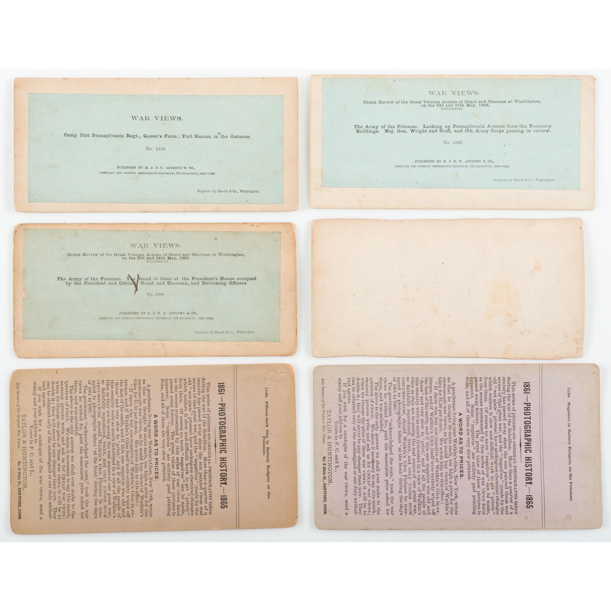 E. & H.T. Anthony and Taylor & Huntington Civil War Stereoviews, Incl. the Grand Review