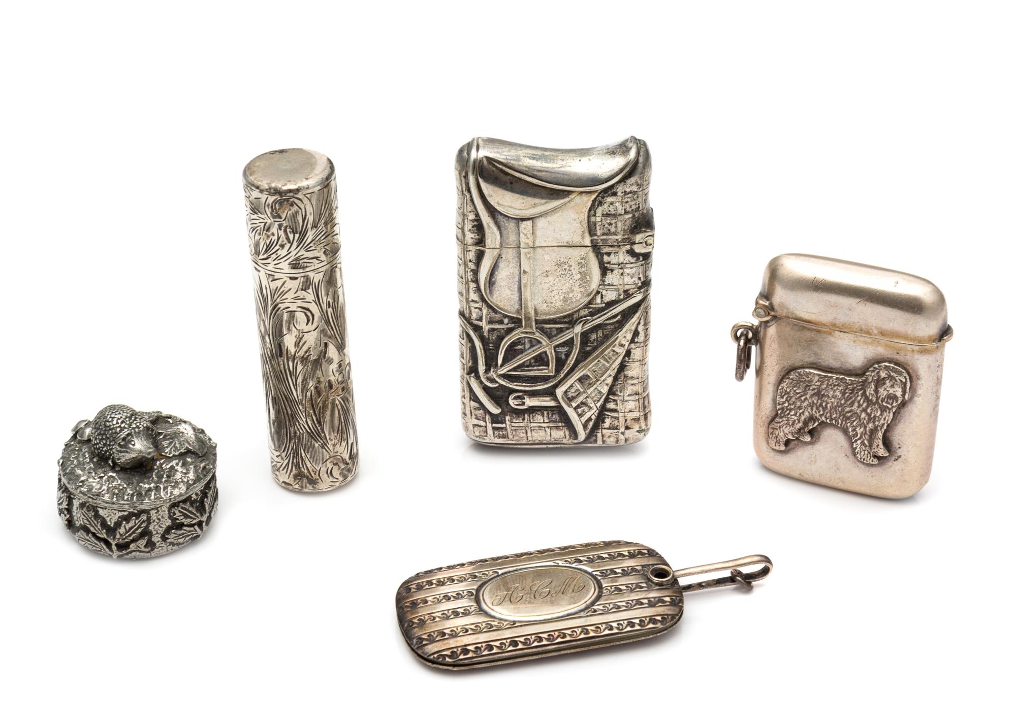 A Collection of Four Silver and Silver-Plate Articles, Various Makers, comprising a Continental silver canister; an American silver cha