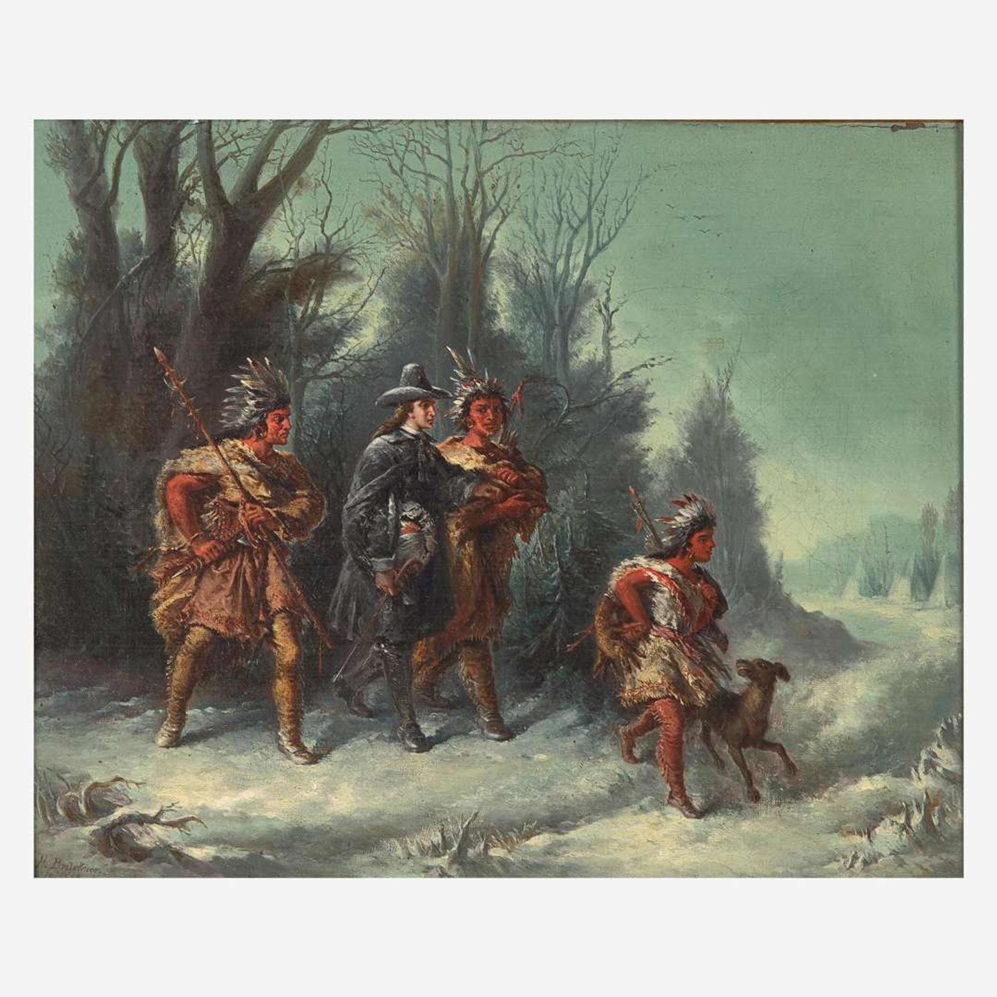 Hans Bruckner (American, 19th Century) Roger Williams with Indians