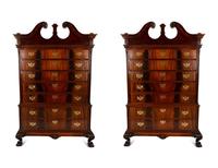 A Pair of George II Style Mahogany Chest on Chests