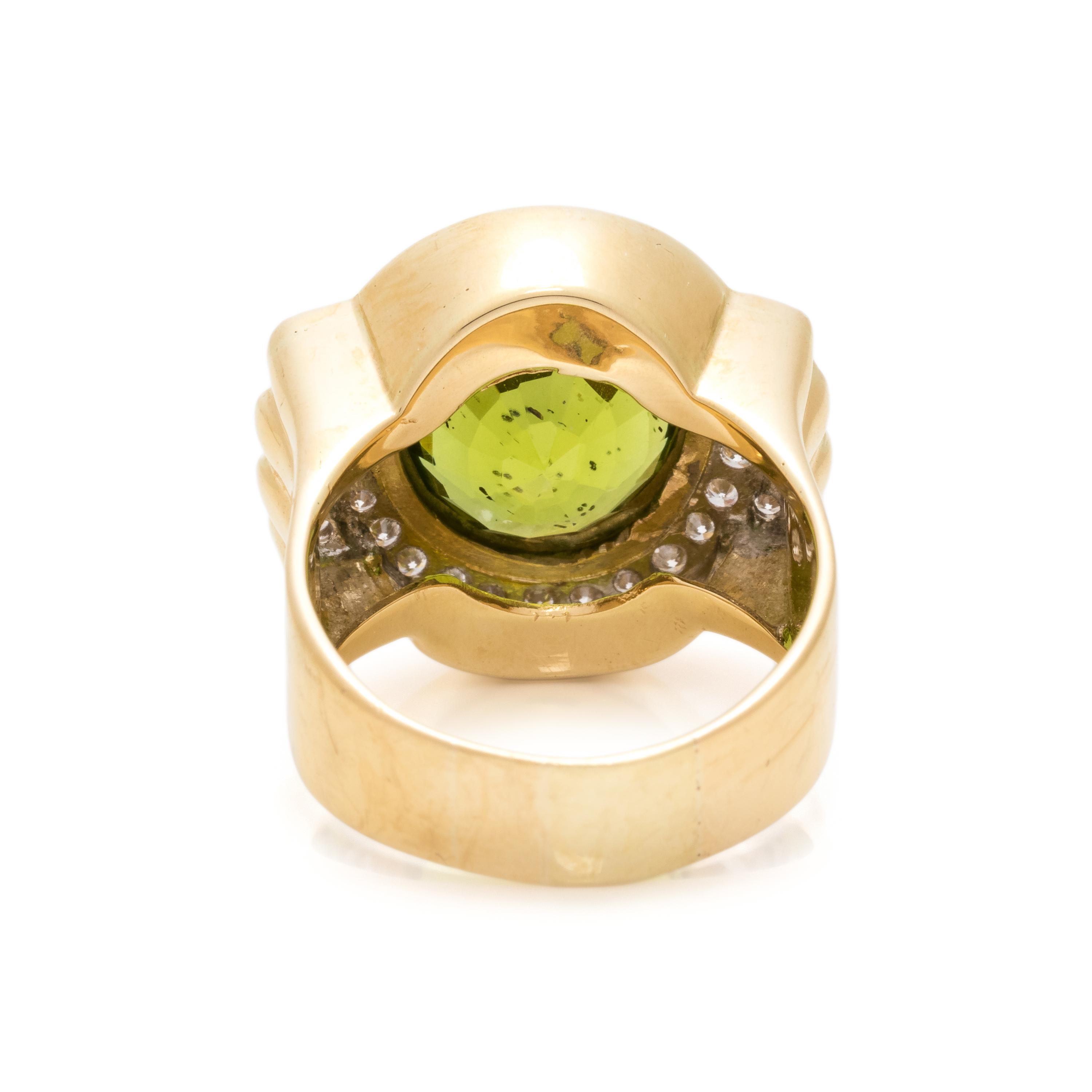 PERIDOT AND DIAMOND RING