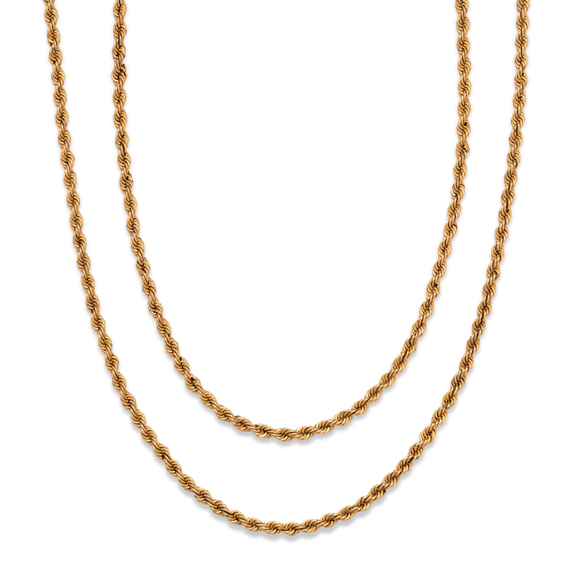 COLLECTION OF YELLOW GOLD CHAIN NECKLACES