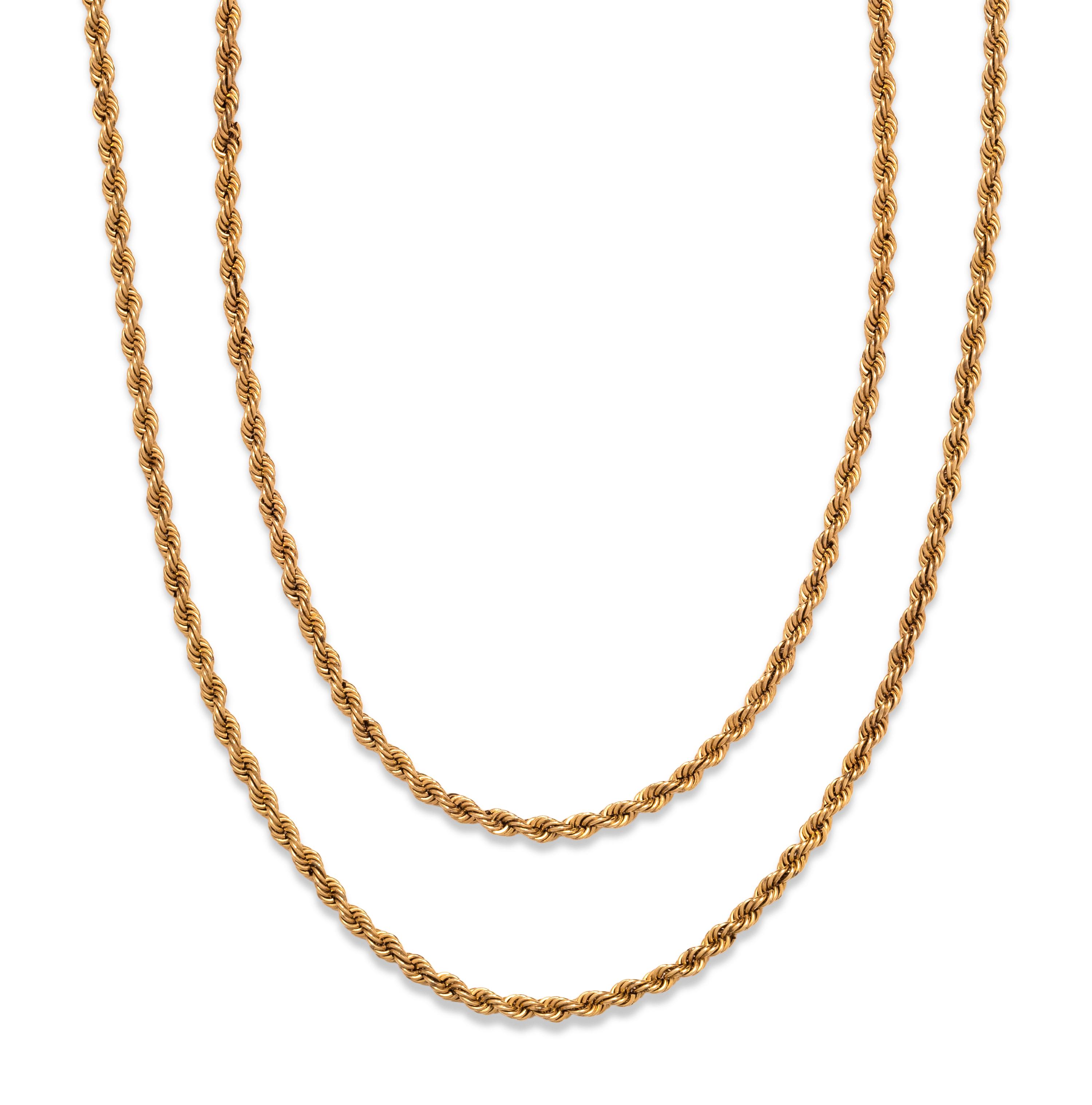 COLLECTION OF YELLOW GOLD CHAIN NECKLACES