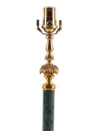 A Continental Gilt Metal Mounted Marble Floor Lamp