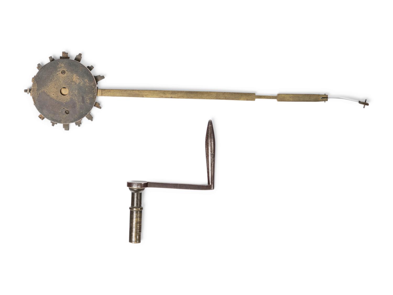 A Louis XV Gilt Metal Mounted Green-Painted Bracket Clock and Bracket