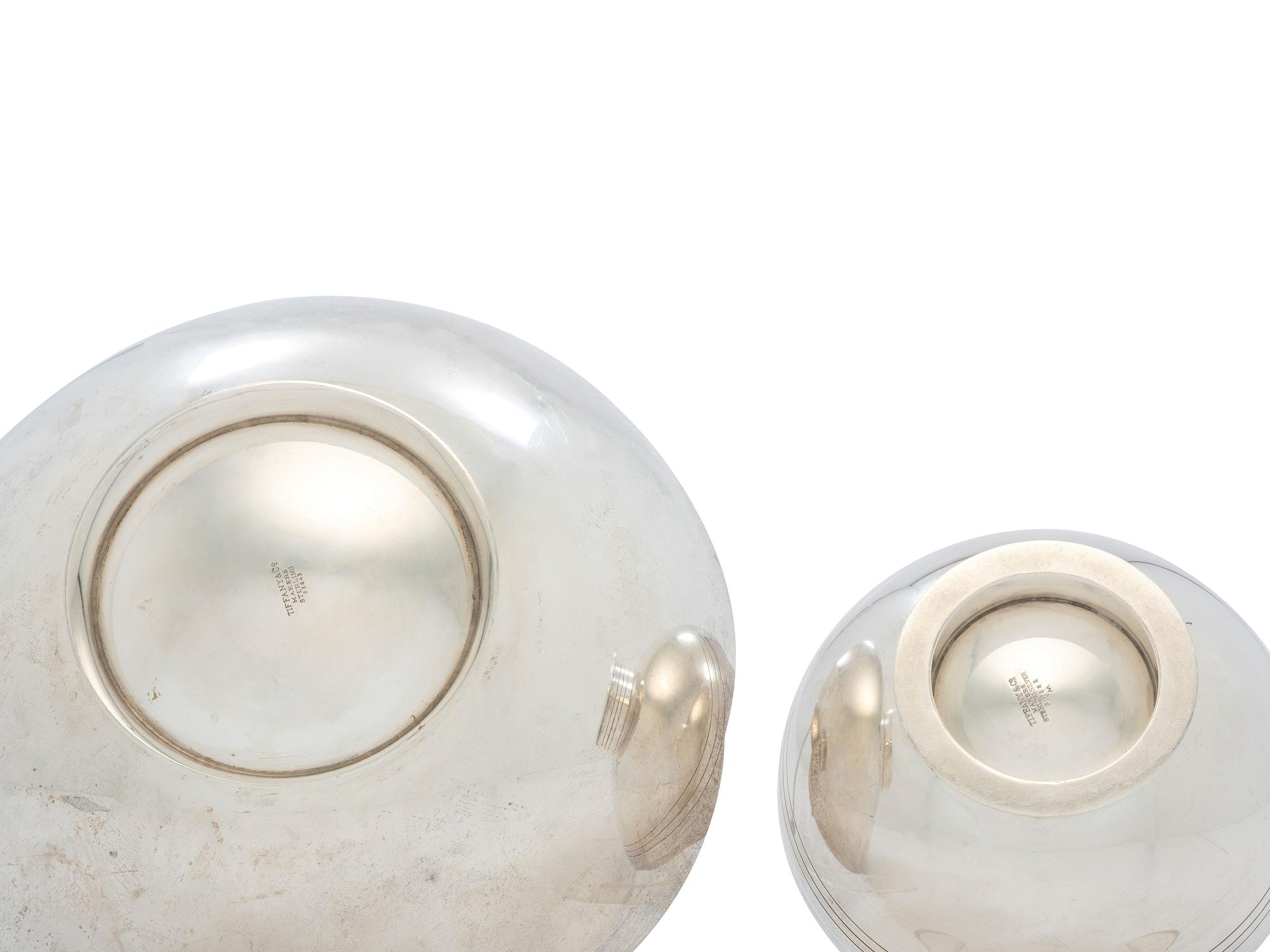 Two Tiffany and Co. Silver Footed Bowls