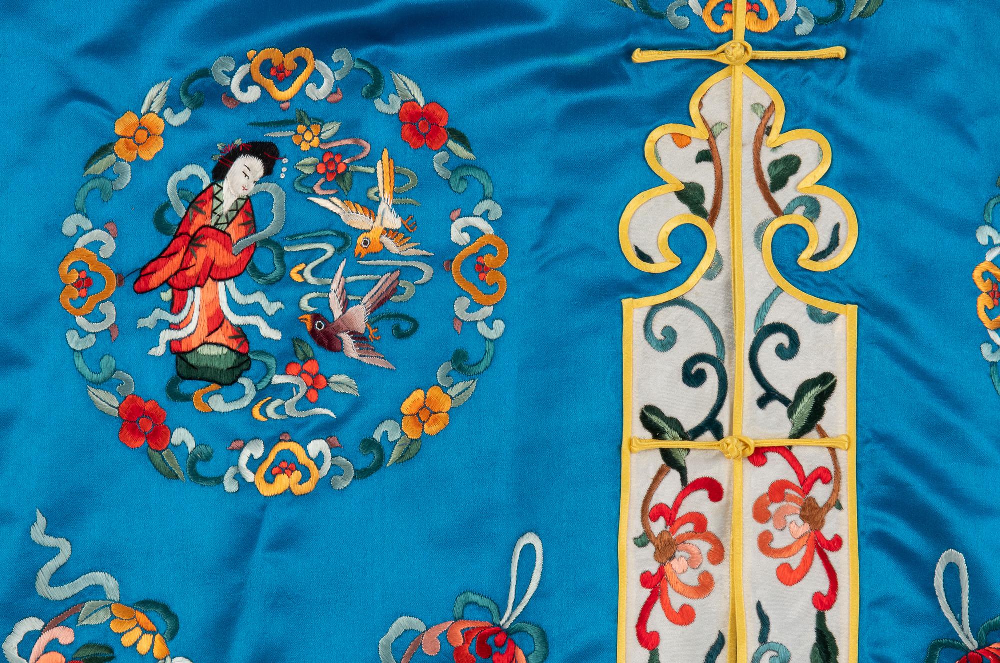 Three Chinese Silk Embroidered Lady's Articles