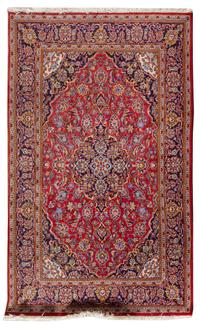 A Kashan Wool Rug 7 feet 6 inches x 4 feet 5 inches. — 20TH CENTURY