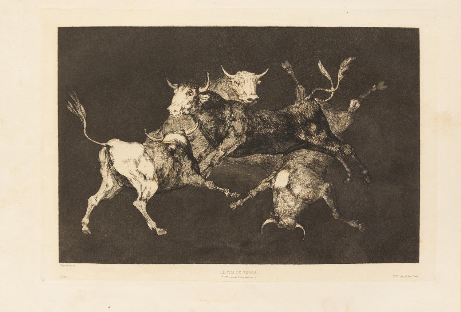 Francisco Goya, (Spanish, 1746-1828), A group of 3 prints including Tan bárbara la Seguridad come el Delito ('The Little Prisoner'), c.