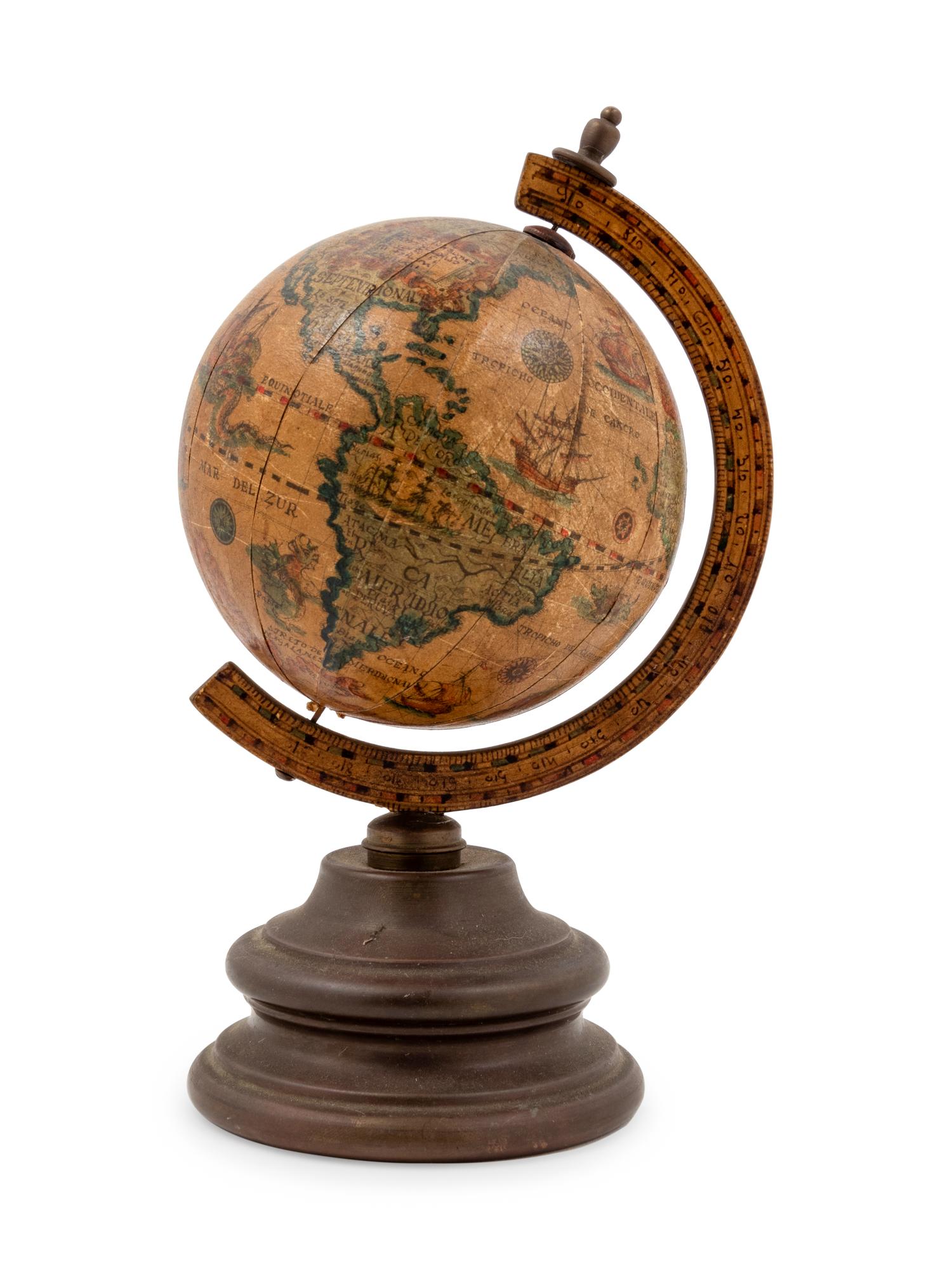 A Continental Polychrome Terrestrial Table Globe