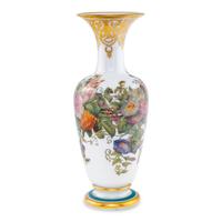A French Painted Opaline Glass Vase