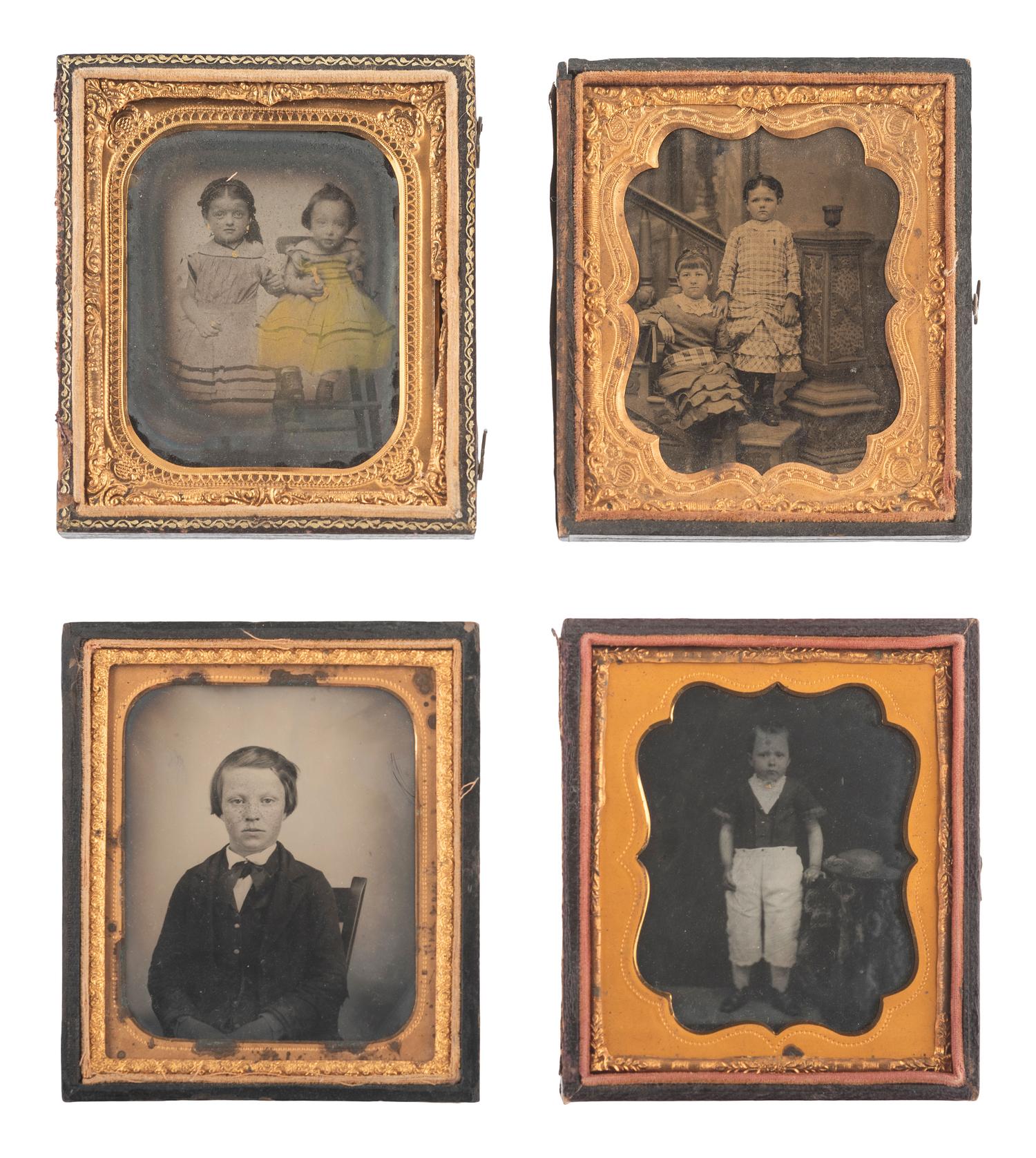 [EARLY PHOTOGRAPHY]. 23 sixth plate ambrotypes and tintypes of children.