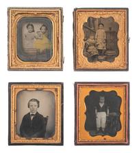 [EARLY PHOTOGRAPHY]. 23 sixth plate ambrotypes and tintypes of children.