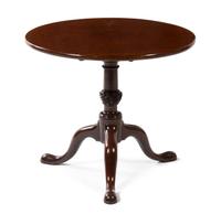 A Georgian Style Mahogany Tilt-Top Tea Table Height 26 x diameter 30 inches.
