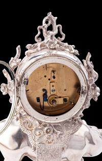 A Chinese Export Silvered Bronze Water Buffalo-Form Clock