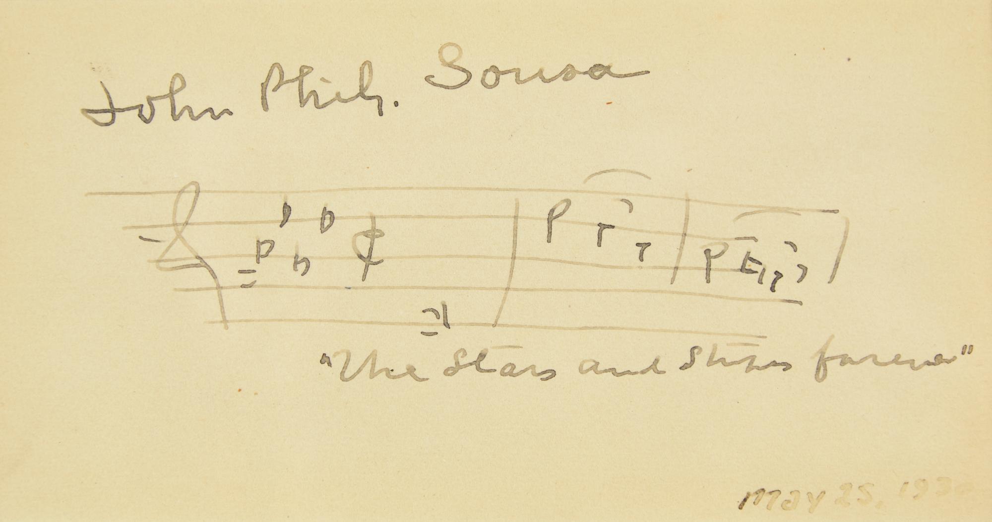 [Americana] Howe, Julia Ward, Irving Berlin, John Philip Sousa, Samuel F. Smith, and George F. Root. Display of Signed Patriotic Song Lyrics