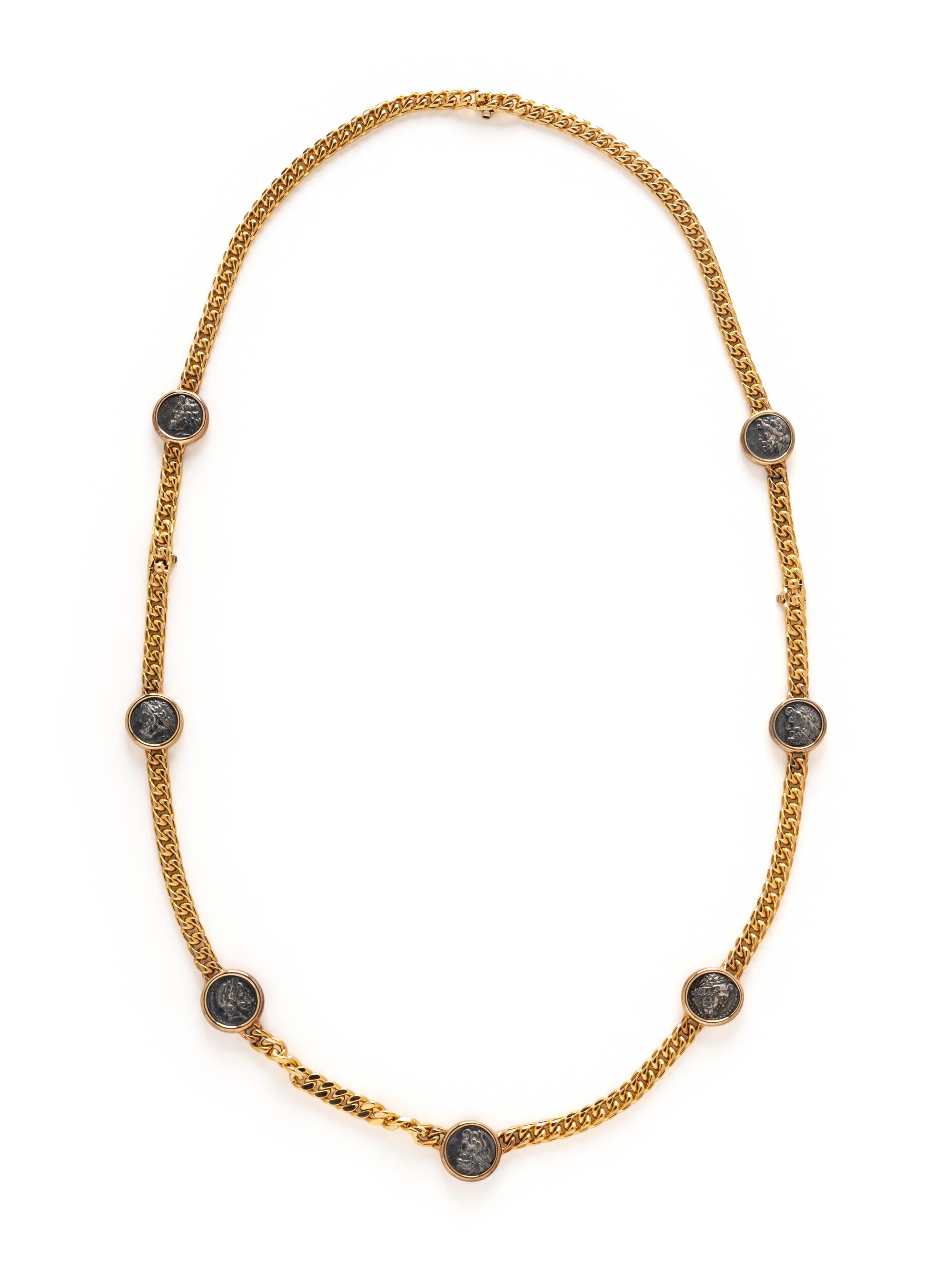BULGARI, YELLOW GOLD AND ANCIENT COIN 'MONETE' CONVERTIBLE NECKLACE