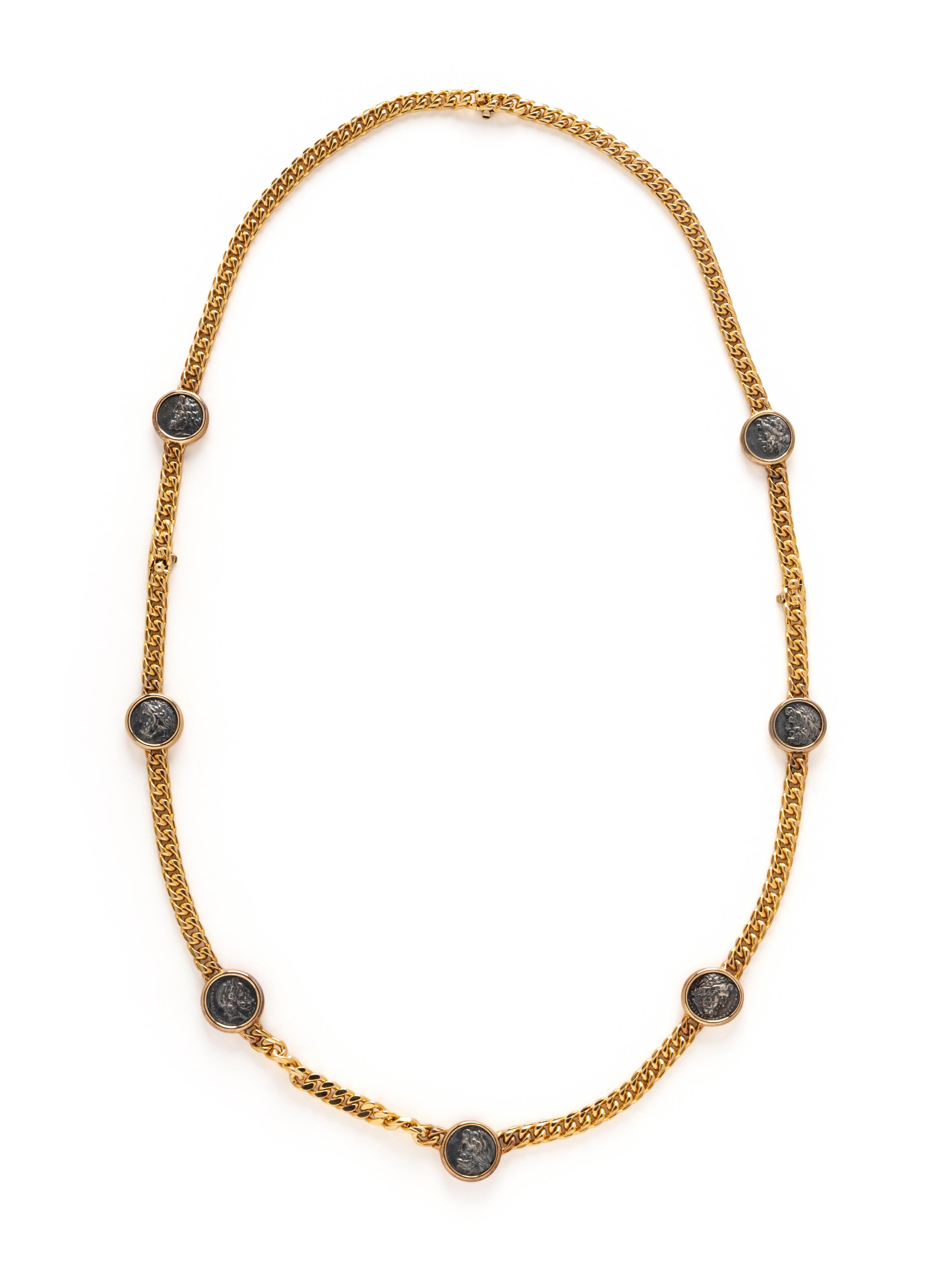 BULGARI, YELLOW GOLD AND ANCIENT COIN 'MONETE' CONVERTIBLE NECKLACE