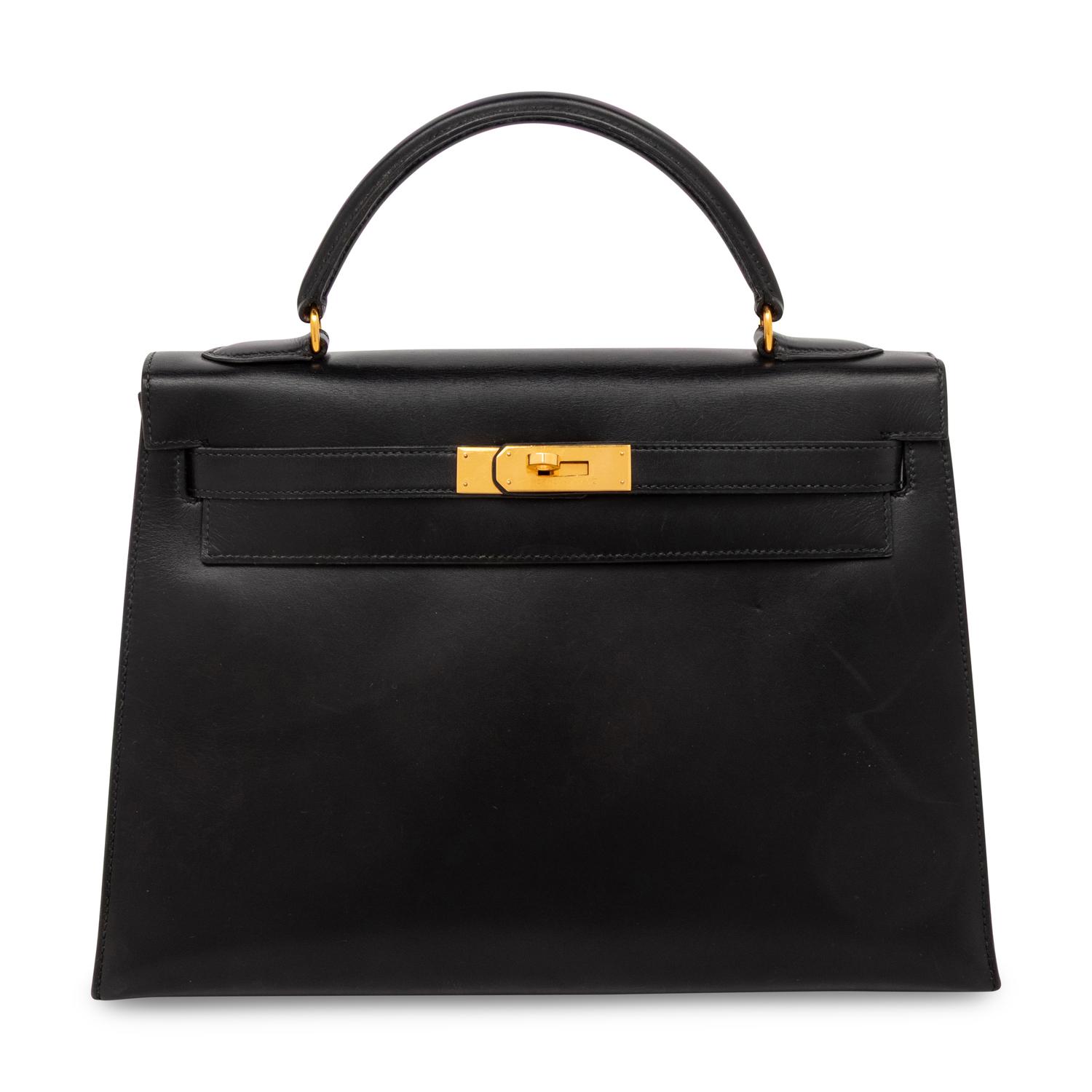 HERMÈS, KELLY 32 IN NOIR BOX LEATHER