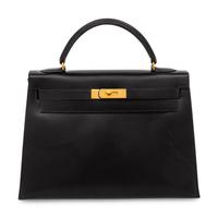 HERMÈS, KELLY 32 IN NOIR BOX LEATHER