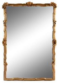 An Italian Baroque Style Giltwood Mirror Height 84 x width 54 inches. — 18TH/19TH CENTURY