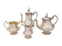 An English Silver Four-Piece Tea and Coffee Service — Charles Boynton, London, 1891