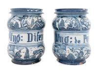 A Pair of Italian Majolica Apothecary Jars