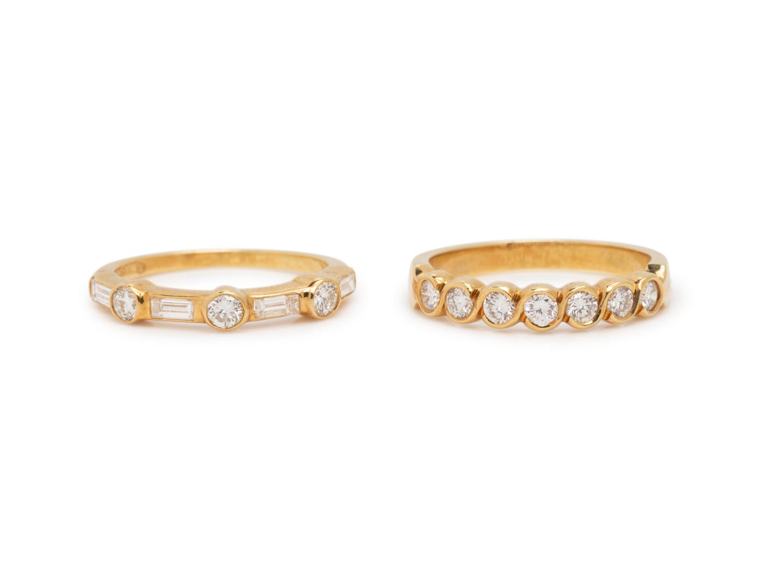 COLLECTION OF YELLOW GOLD AND DIAMOND RINGS