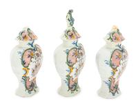 Three-piece Dutch Polychrome Garniture