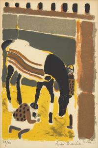 André Brasilier (French, b. 1929) — Le Maréchal Ferrant and Jockeys sur la Neige , 1963 (two works)