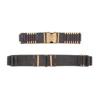 Two Blue Woven Mills Belts: A Single Row Krag New York National Guard and A Double Row Krag with C Closure
