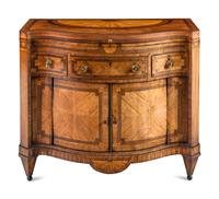 An Anglo-Dutch Tulipwood, Rosewood, Mahogany and Burr Elm Serpentine Klapbuffet