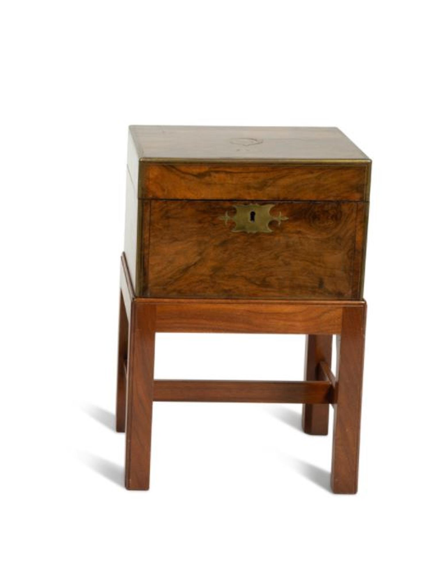 An English Walnut Dressing Kit on Stand — 19TH CENTURY