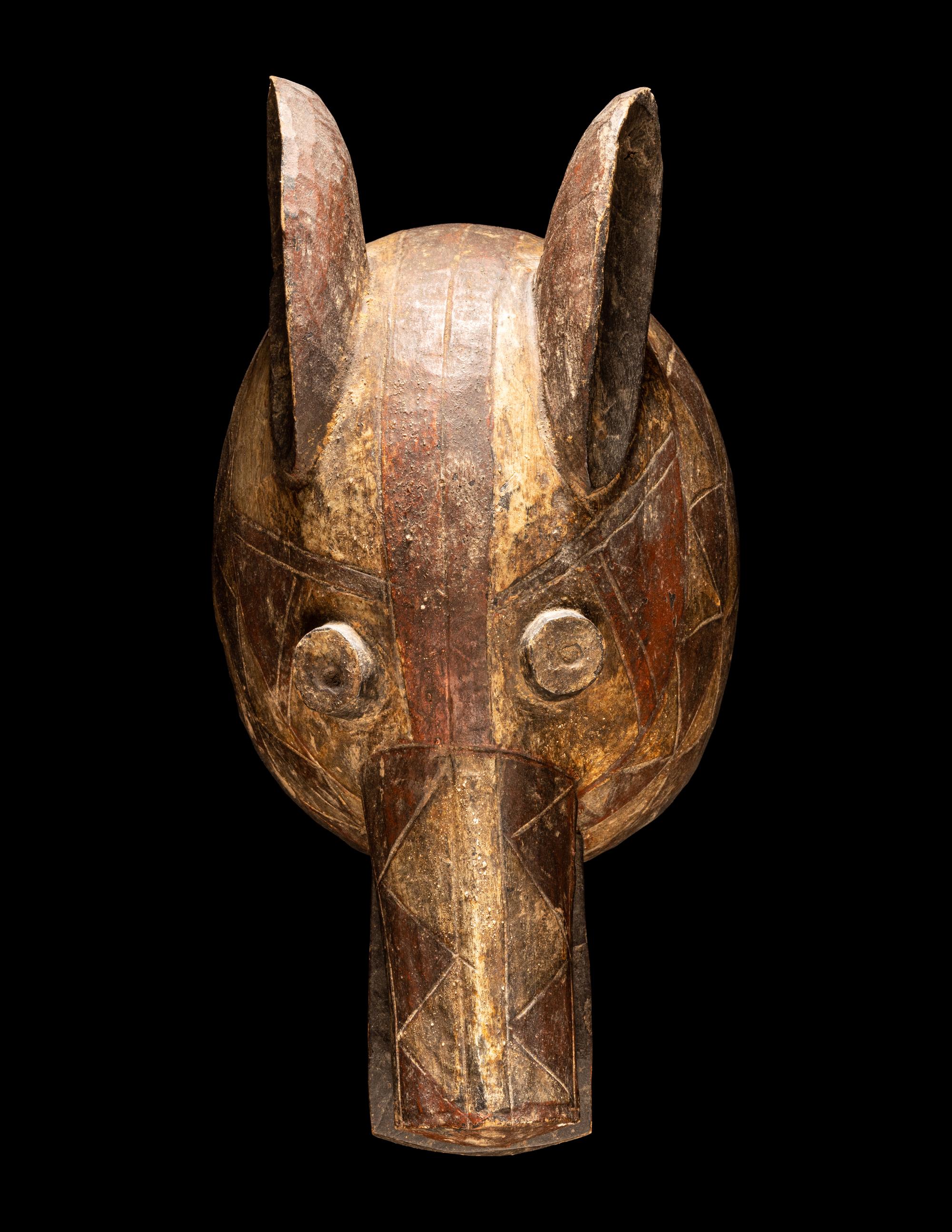 Two Mossi Wood Warthog Helmet Masks