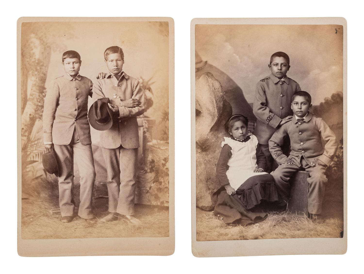CHOATE, John N. (1848-1902), photographer. 2 cabinet cards of students at Carlisle School.