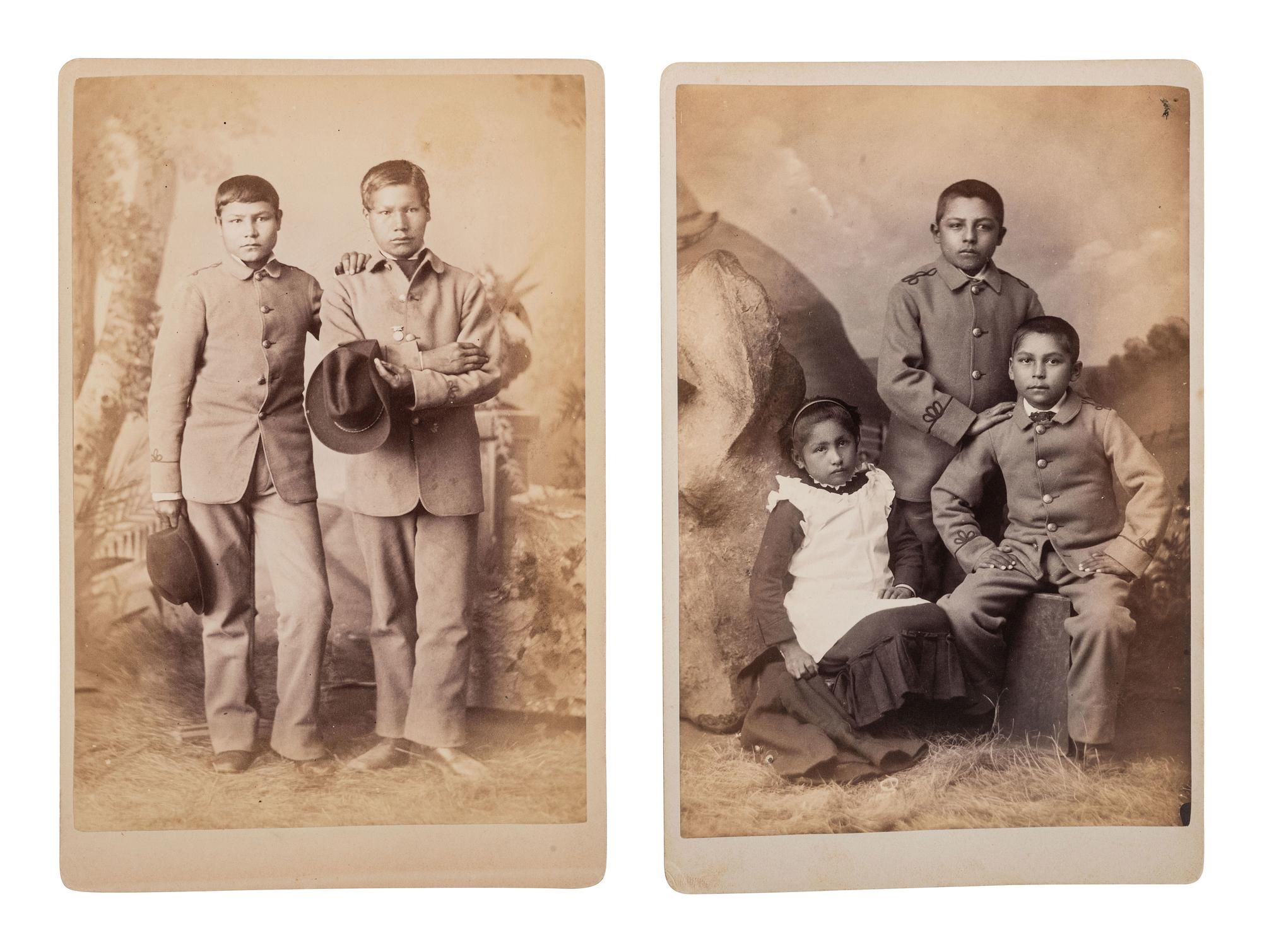 CHOATE, John N. (1848-1902), photographer. 2 cabinet cards of students at Carlisle School.