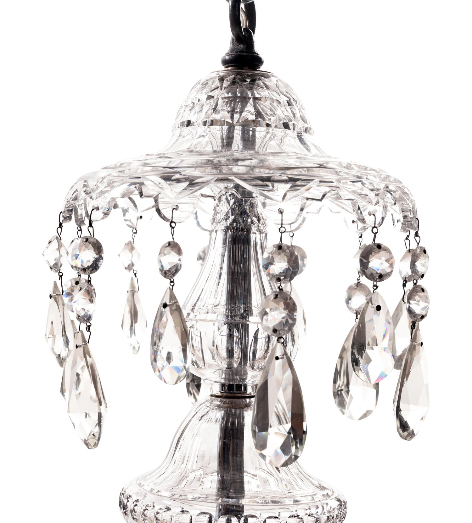 An Irish George III Style Cut Glass Twelve-Light Chandelier