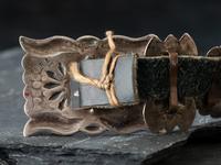 Petite Navajo Stamped Silver Concha Belt