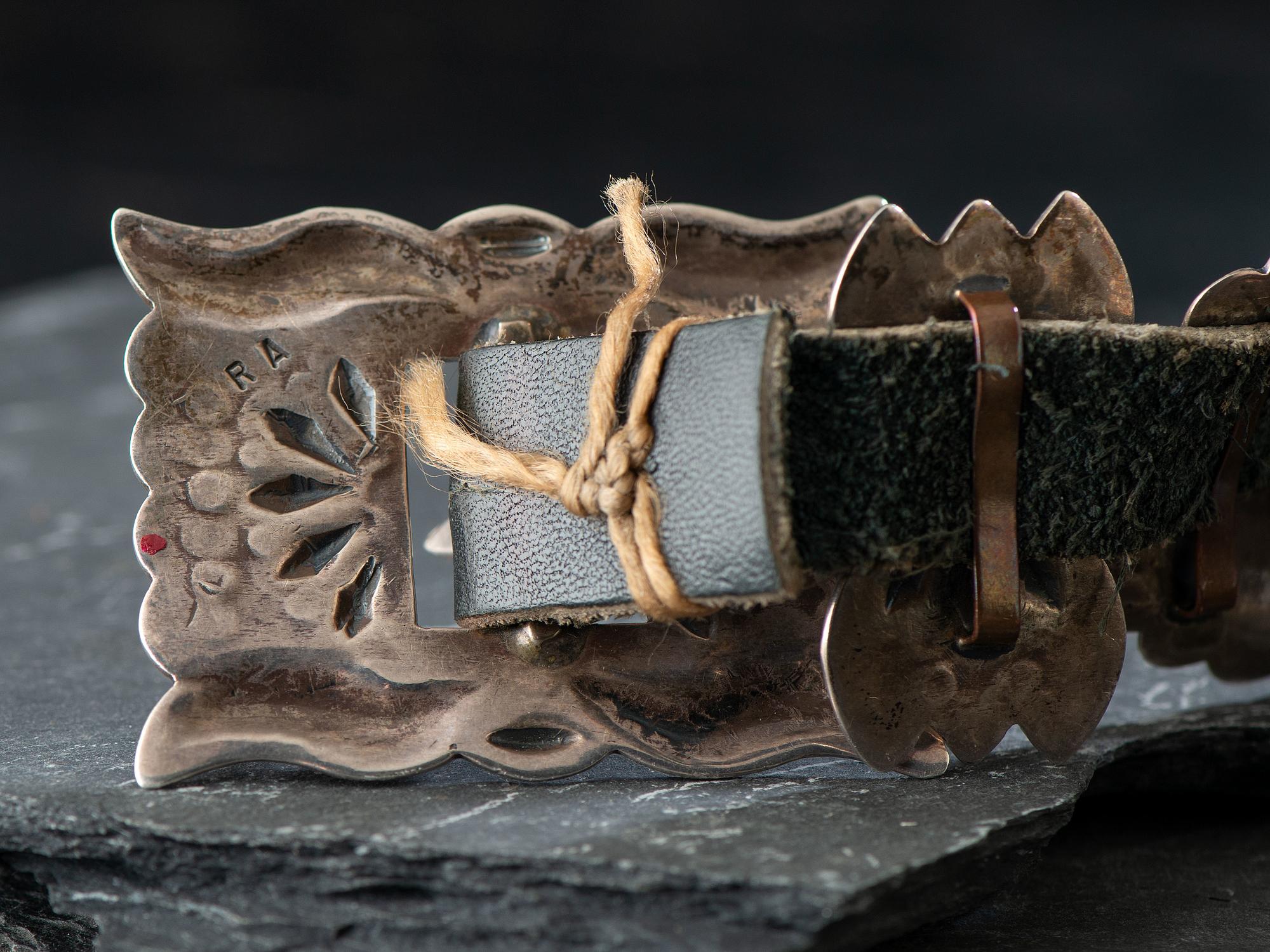 Petite Navajo Stamped Silver Concha Belt