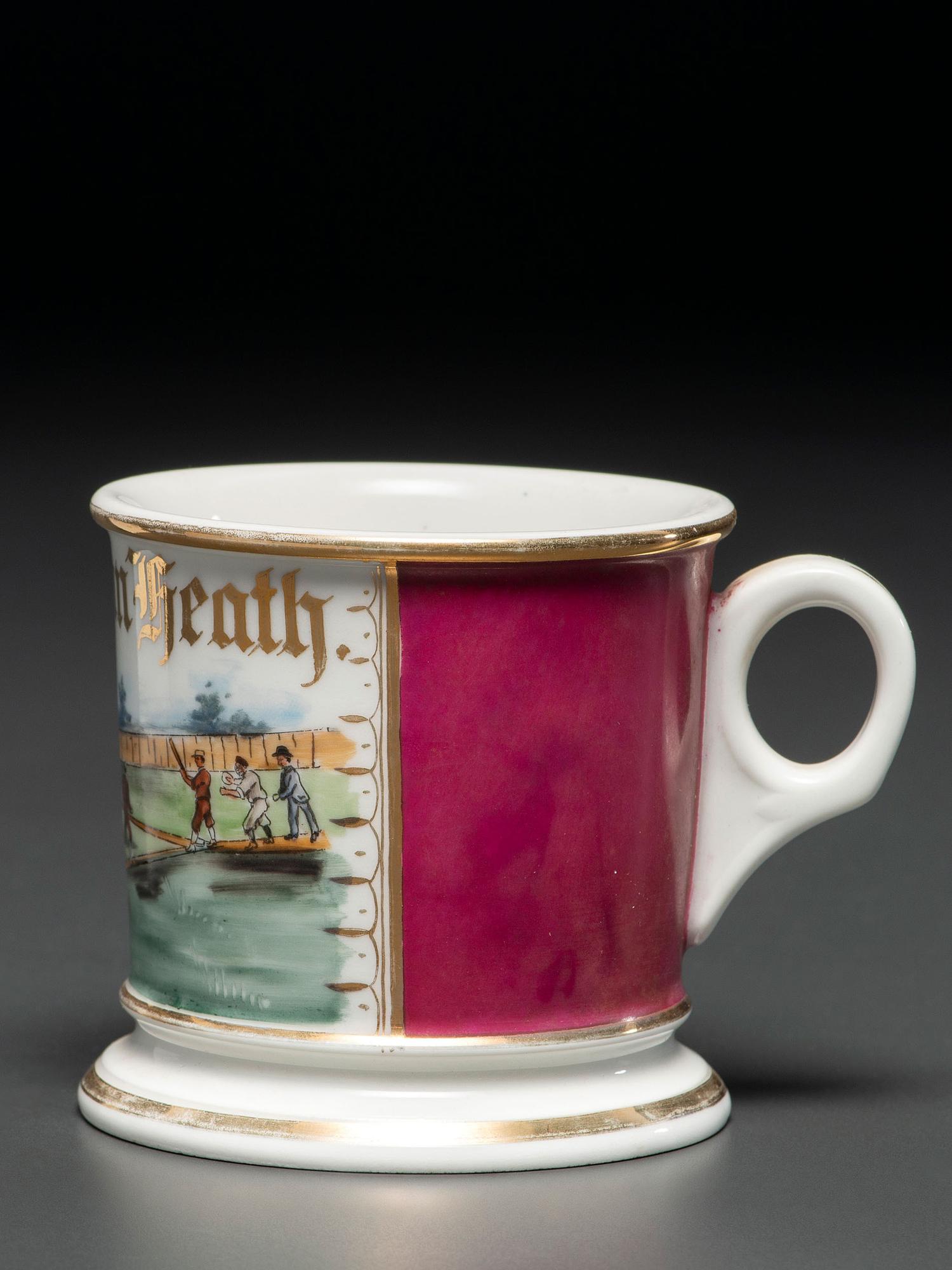 A Baseball Player's Porcelain Occupational Shaving Mug, Possibly Identified to Mickey Heath