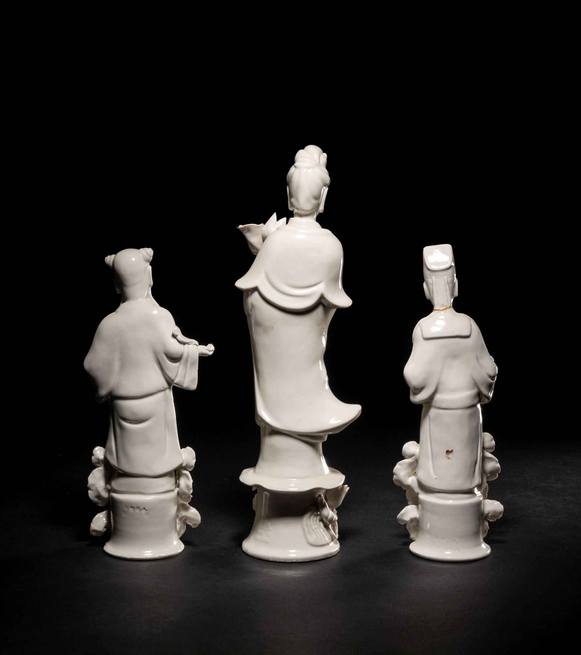 Three Blanc-de-Chine Porcelain Figures