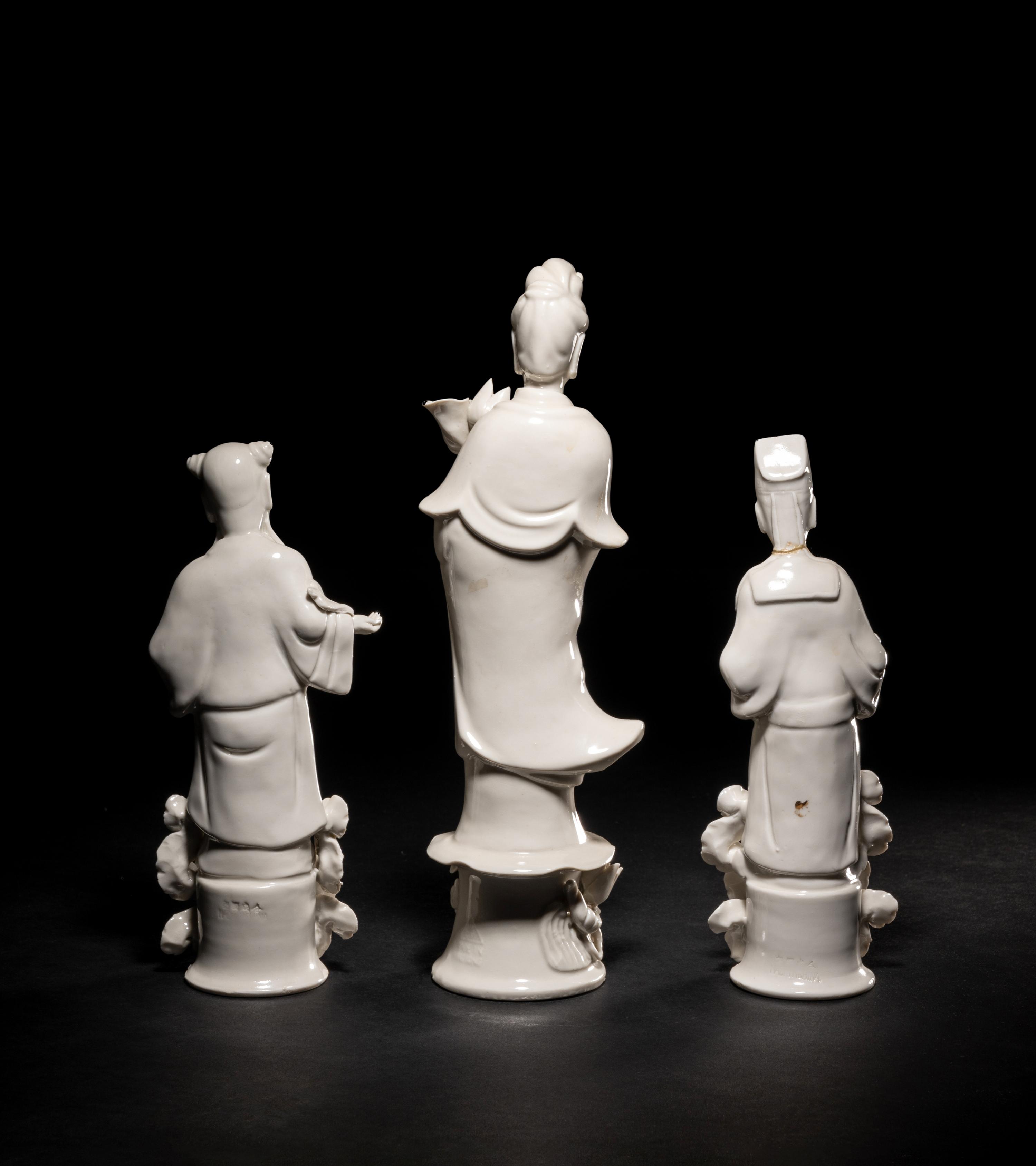 Three Blanc-de-Chine Porcelain Figures