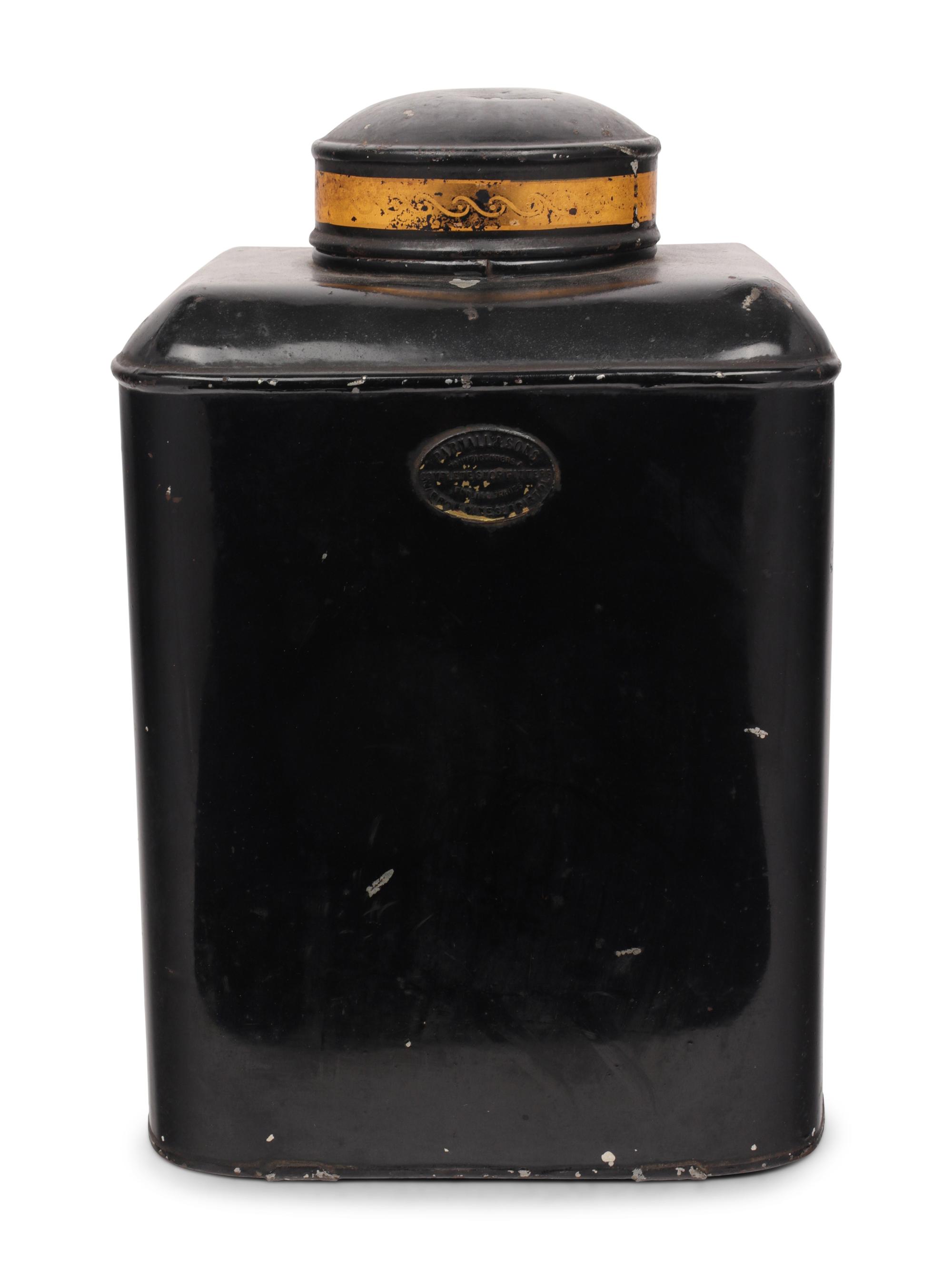 A Large English Tôle Tea Caddy
